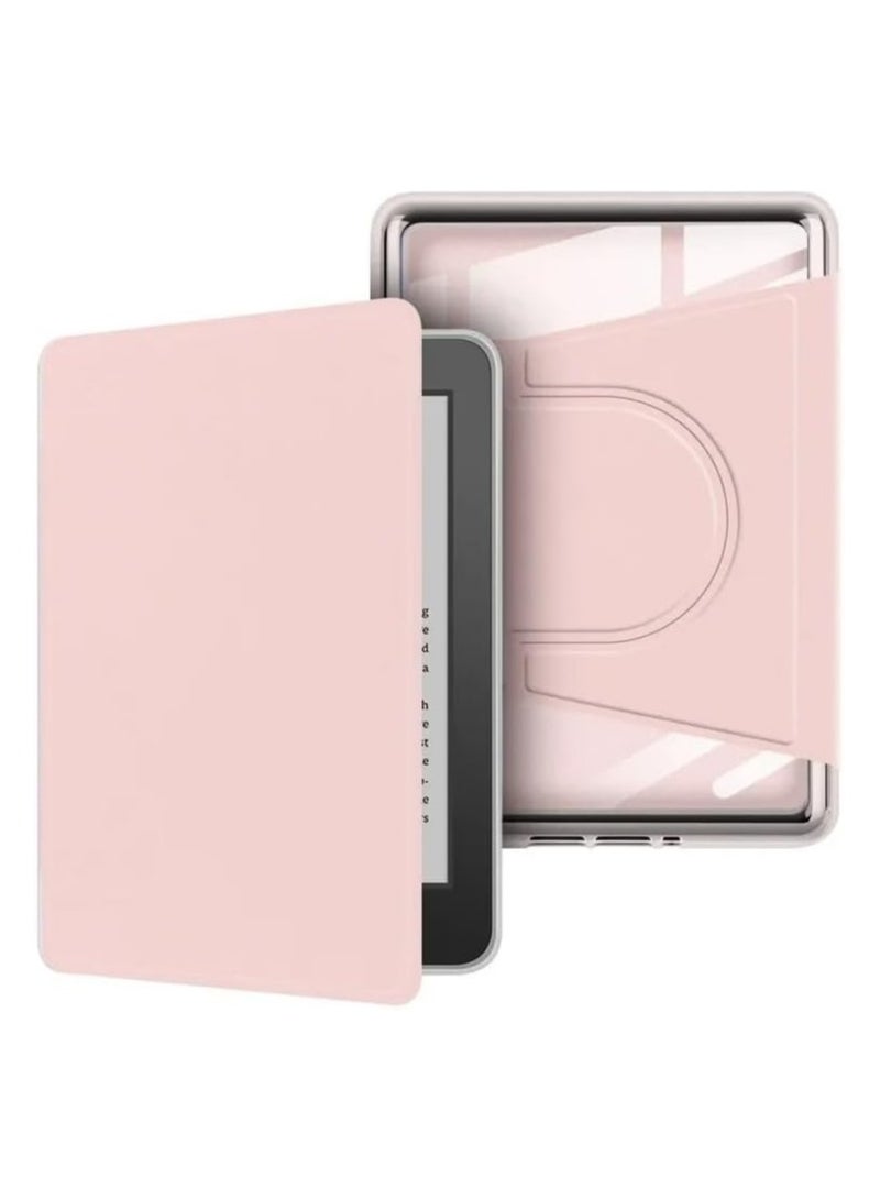 **غطاء متوافق مع Kindle Paperwhite (الجيل 12) موديل 2024 مقاس 7 بوصة. غطاء هجين قابل للفصل مع حامل دوار 360 درجة مغناطيسي. غطاء خلفي صلب شفاف. إيقاظ/نوم تلقائي.**